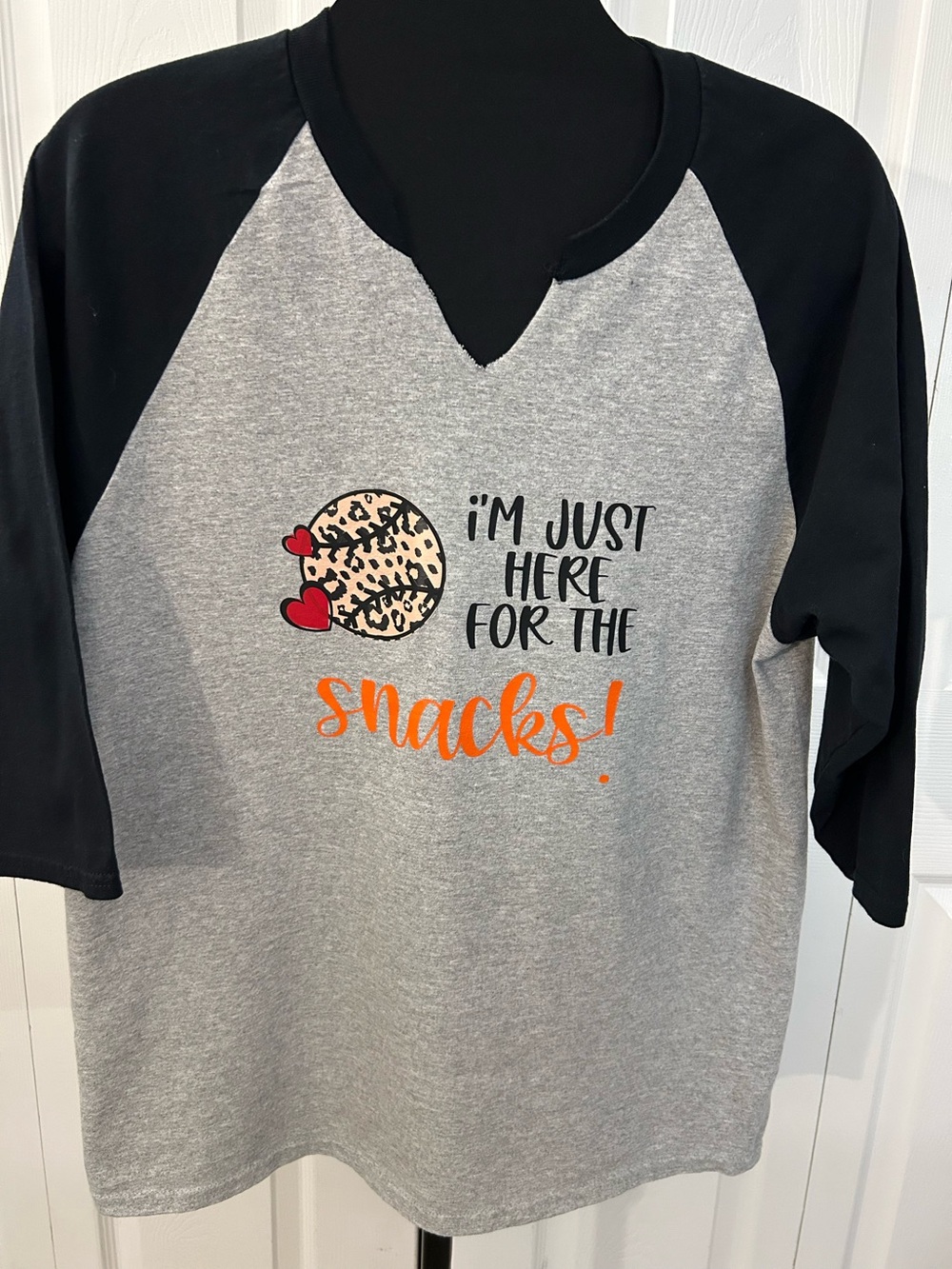 Distressed Raglan Baseball Mom Tee